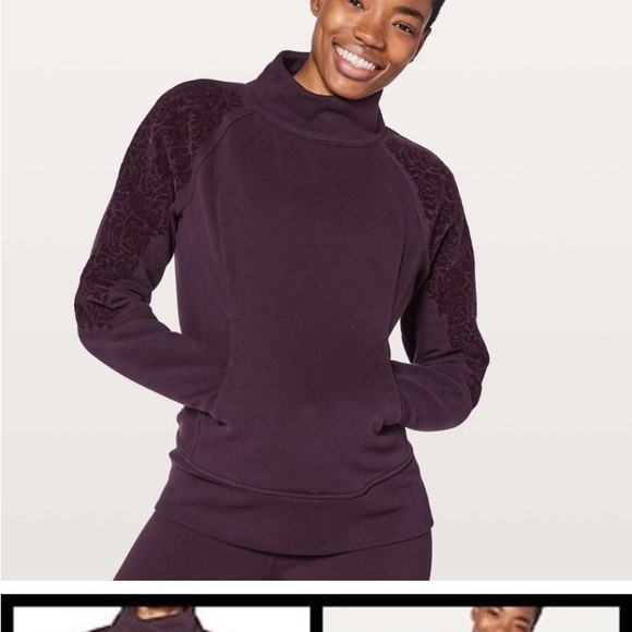 lululemon athletica Sweaters - Lululemon floral frock pullover burgundy